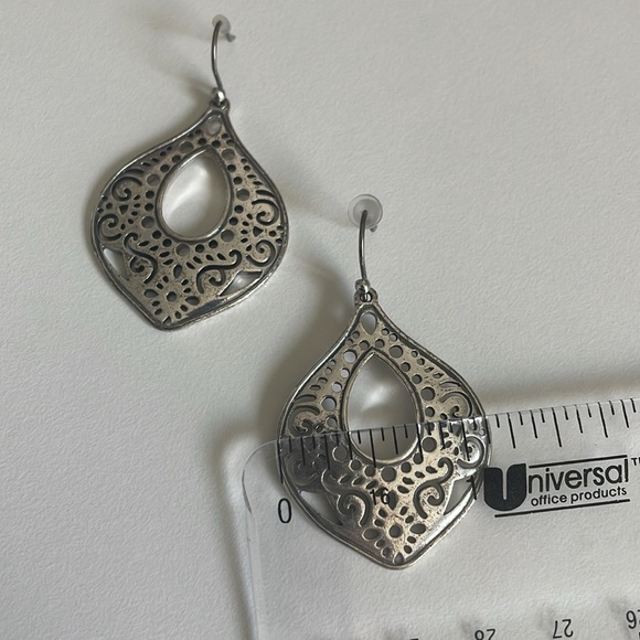 Silver Teardrop Earrings - Picture 4 of 4